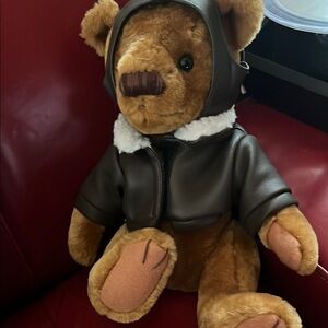 Brown US Airways Aviator Teddy Bear with Jacket